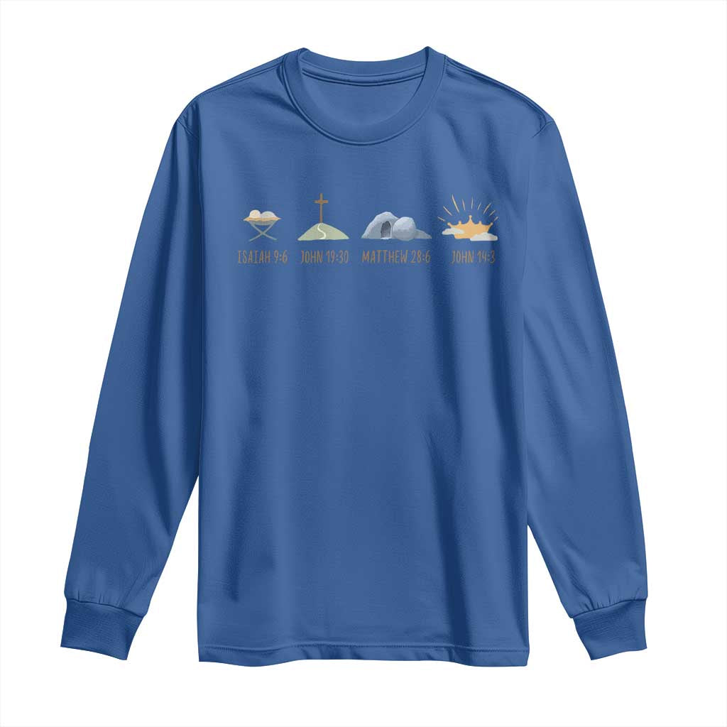 The Life Of Jesus Christ Religious Bible Verse Long Sleeve Shirt TS11 Royal Blue Print Your Wear