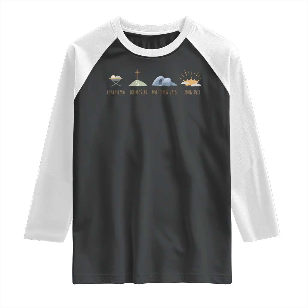 The Life Of Jesus Christ Religious Bible Verse Raglan Shirt TS11 Black White Print Your Wear