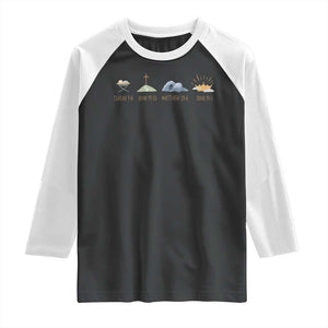 The Life Of Jesus Christ Religious Bible Verse Raglan Shirt TS11 Black White Print Your Wear