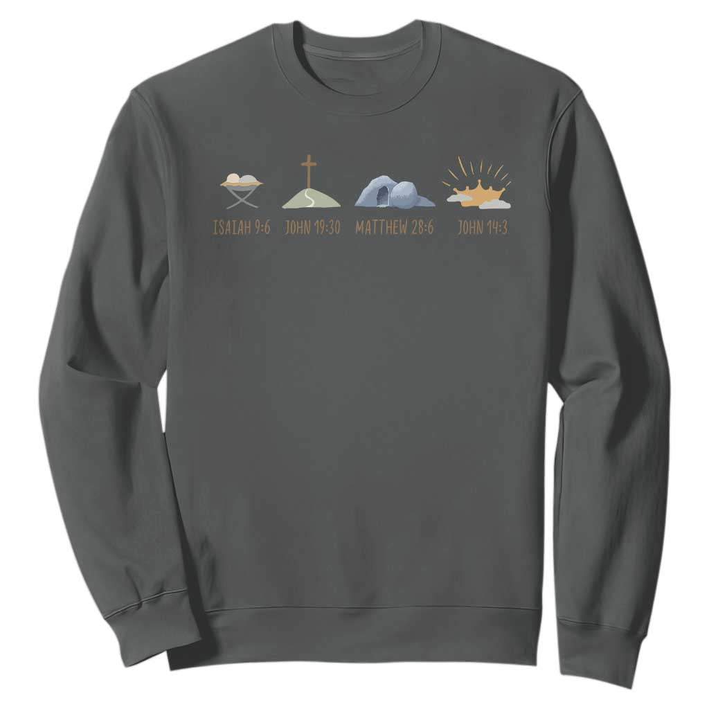 The Life Of Jesus Christ Religious Bible Verse Sweatshirt TS11 Dark Heather Print Your Wear