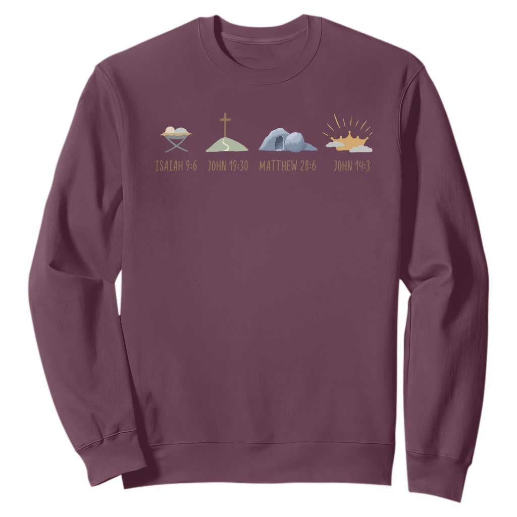 The Life Of Jesus Christ Religious Bible Verse Sweatshirt TS11 Maroon Print Your Wear