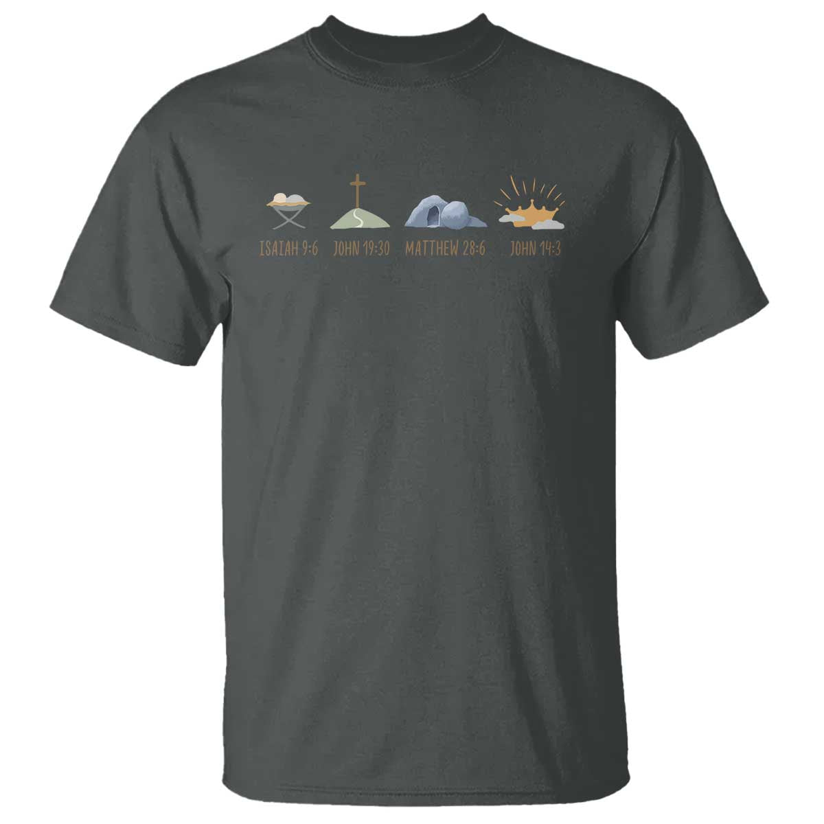 The Life Of Jesus Christ Religious Bible Verse T Shirt TS11 Dark Heather Print Your Wear