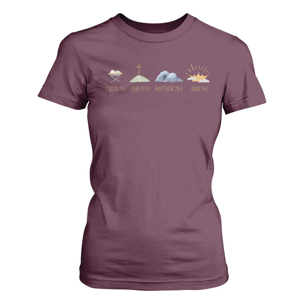The Life Of Jesus Christ Religious Bible Verse T Shirt For Women TS11 Maroon Print Your Wear
