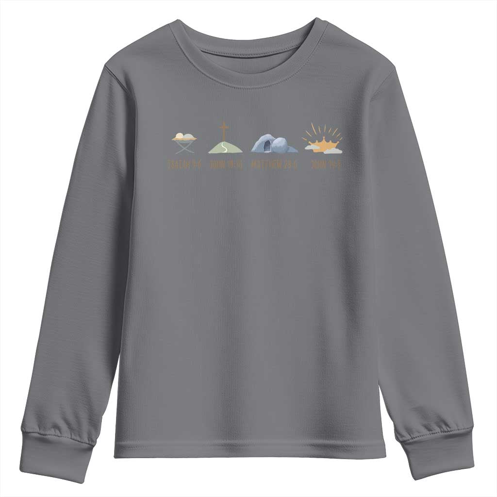 The Life Of Jesus Christ Religious Bible Verse Youth Sweatshirt TS11 Charcoal Print Your Wear