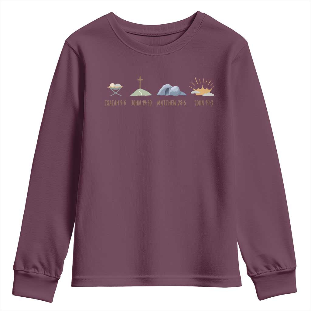 The Life Of Jesus Christ Religious Bible Verse Youth Sweatshirt TS11 Maroon Print Your Wear