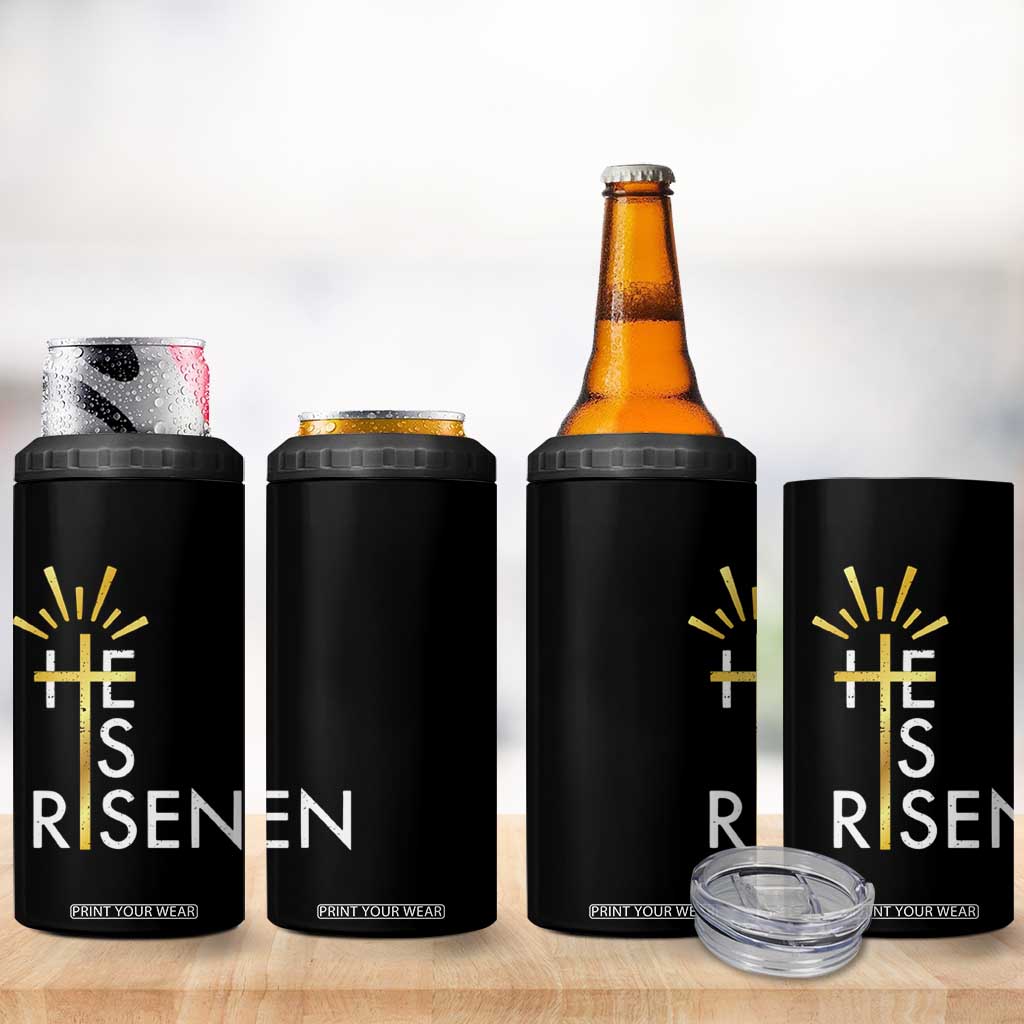 He Is Risen 4 in 1 Can Cooler Tumbler Christian Easter Day Religious Bible Verse Cross TS11 Print Your Wear