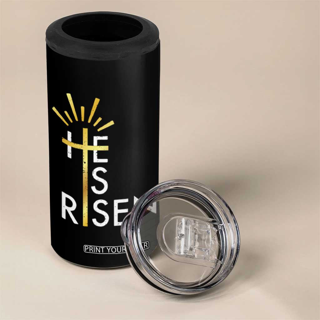 He Is Risen 4 in 1 Can Cooler Tumbler Christian Easter Day Religious Bible Verse Cross TS11 Print Your Wear