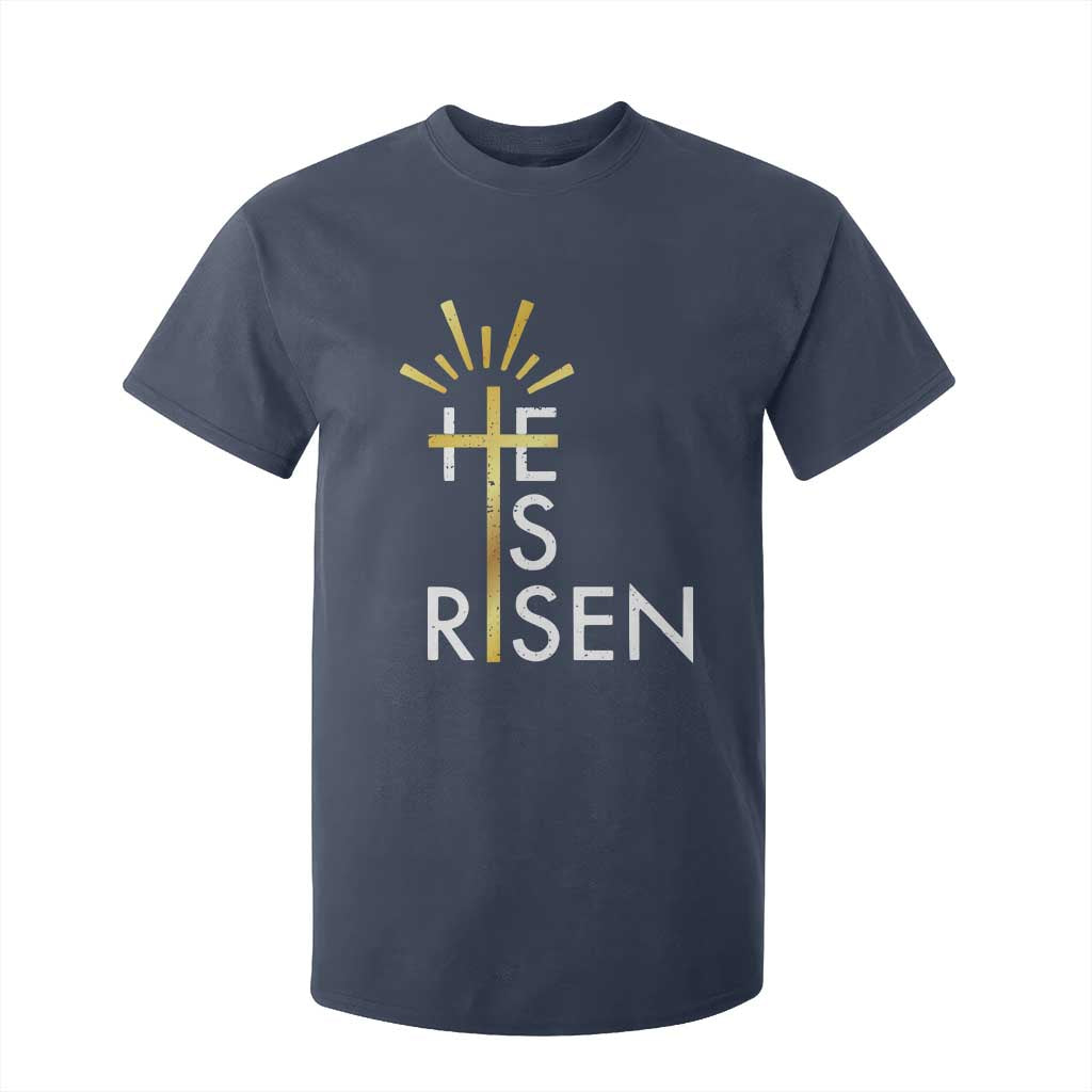 He Is Risen T Shirt For Kid Christian Easter Day Religious Bible Verse Cross TS11 Navy Print Your Wear