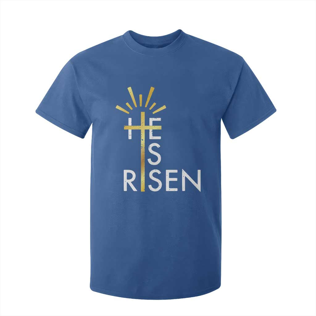 He Is Risen T Shirt For Kid Christian Easter Day Religious Bible Verse Cross TS11 Royal Blue Print Your Wear