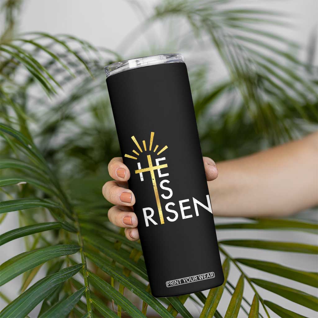 He Is Risen Skinny Tumbler Christian Easter Day Religious Bible Verse Cross TS11 Print Your Wear