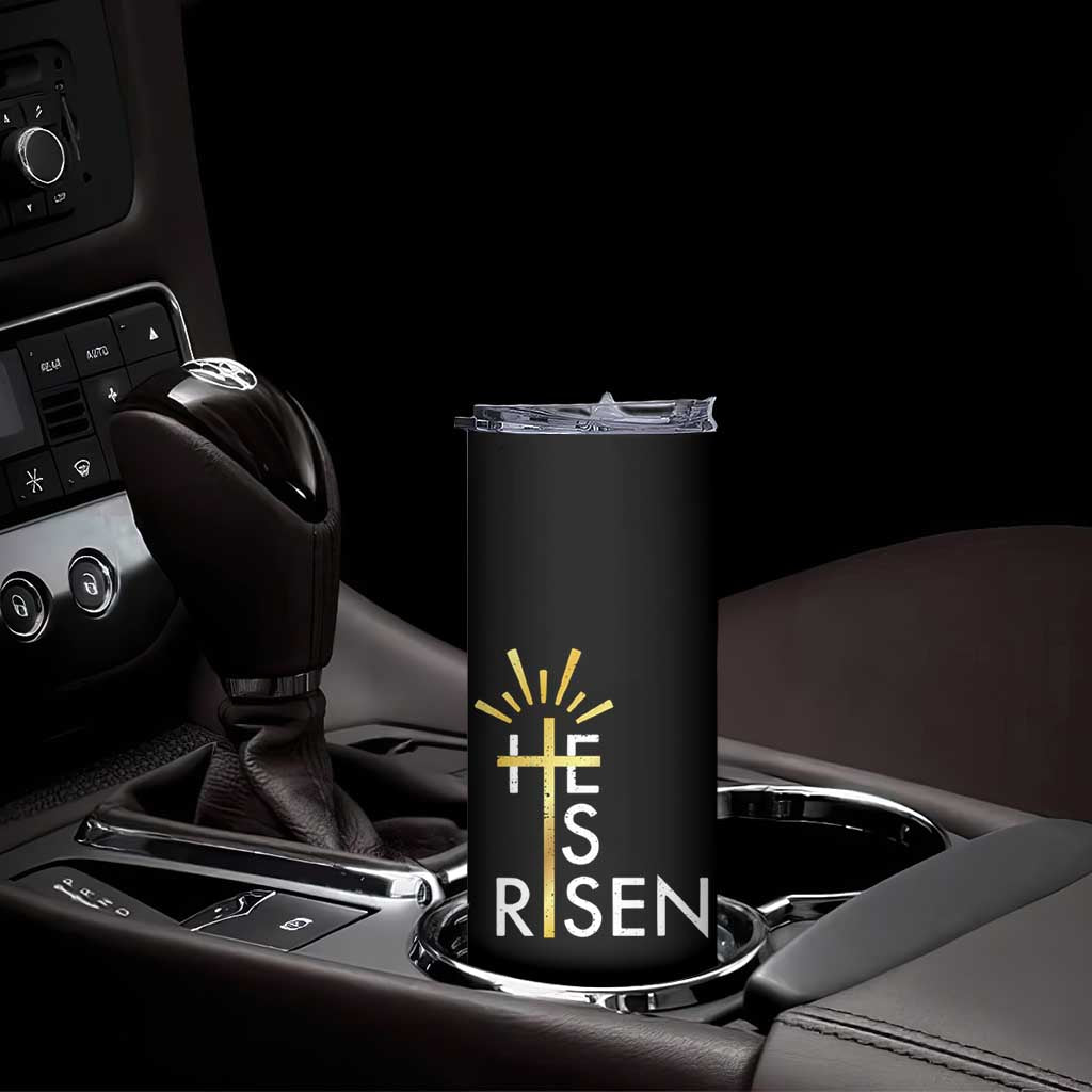 He Is Risen Skinny Tumbler Christian Easter Day Religious Bible Verse Cross TS11 Print Your Wear