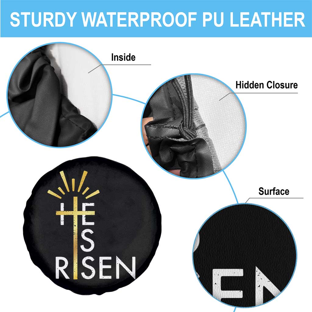 He Is Risen Spare Tire Cover Christian Easter Day Religious Bible Verse Cross TS11 Print Your Wear