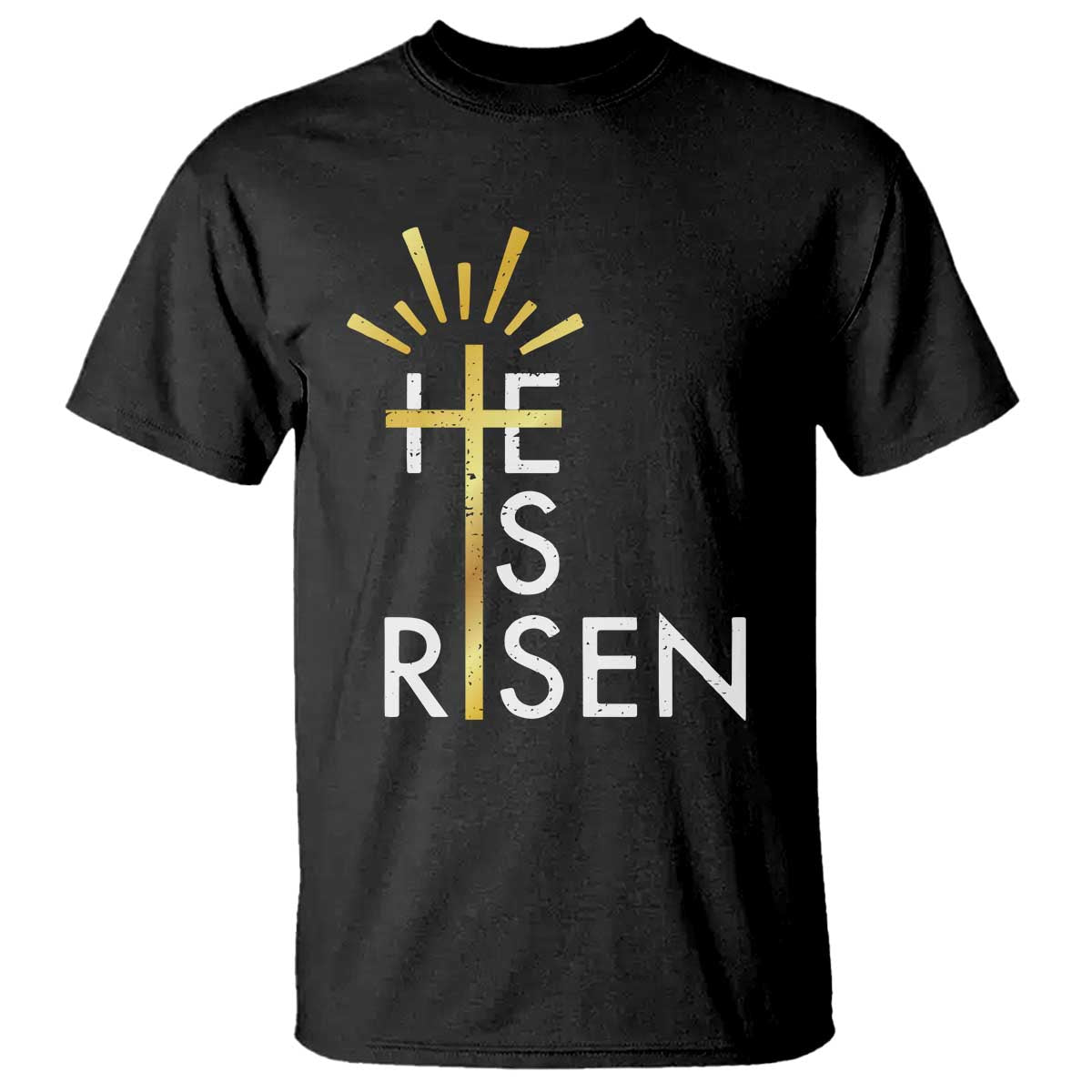 He Is Risen T Shirt Christian Easter Day Religious Bible Verse Cross TS11 Black Print Your Wear