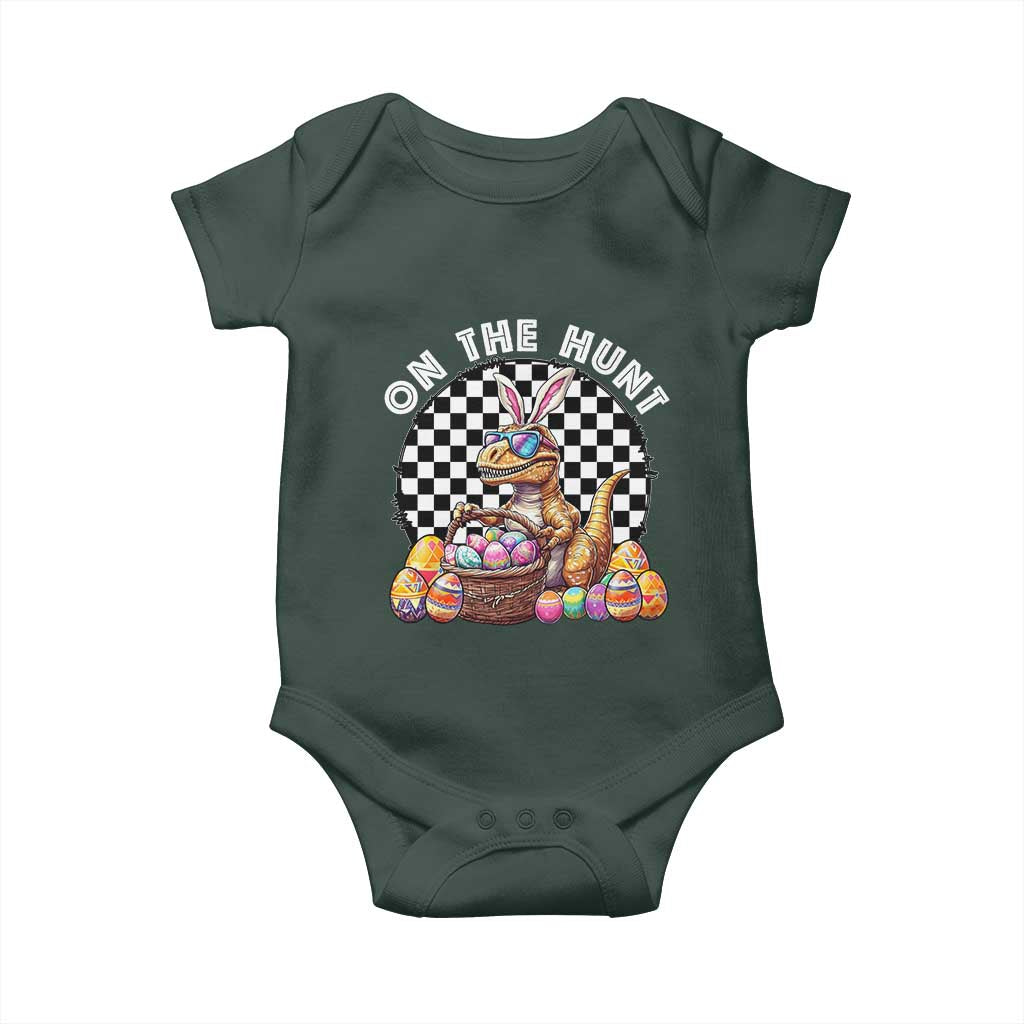 Funny Easter Day Dinosaur Bunny Baby Onesie On The Hunt Egg Hunting TS11 Print Your Wear
