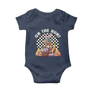 Funny Easter Day Dinosaur Bunny Baby Onesie On The Hunt Egg Hunting TS11 Navy Print Your Wear
