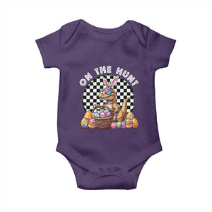 Funny Easter Day Dinosaur Bunny Baby Onesie On The Hunt Egg Hunting TS11 Purple Print Your Wear