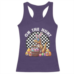 Funny Easter Day Dinosaur Bunny Racerback Tank Top On The Hunt Egg Hunting TS11 Purple Print Your Wear