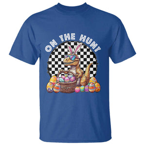 Funny Easter Day Dinosaur Bunny T Shirt On The Hunt Egg Hunting TS11 Royal Blue Print Your Wear