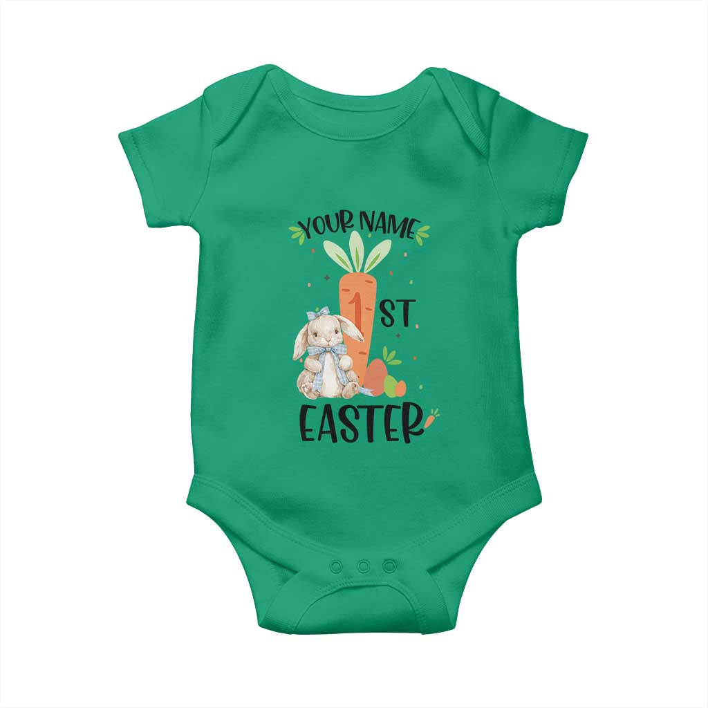Personalized Easter Day Baby Onesie Custom Text 1st Easter Cute Bunny Carrot TS11 Irish Green Print Your Wear