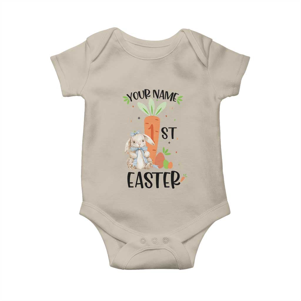 Personalized Easter Day Baby Onesie Custom Text 1st Easter Cute Bunny Carrot TS11 Sand Print Your Wear