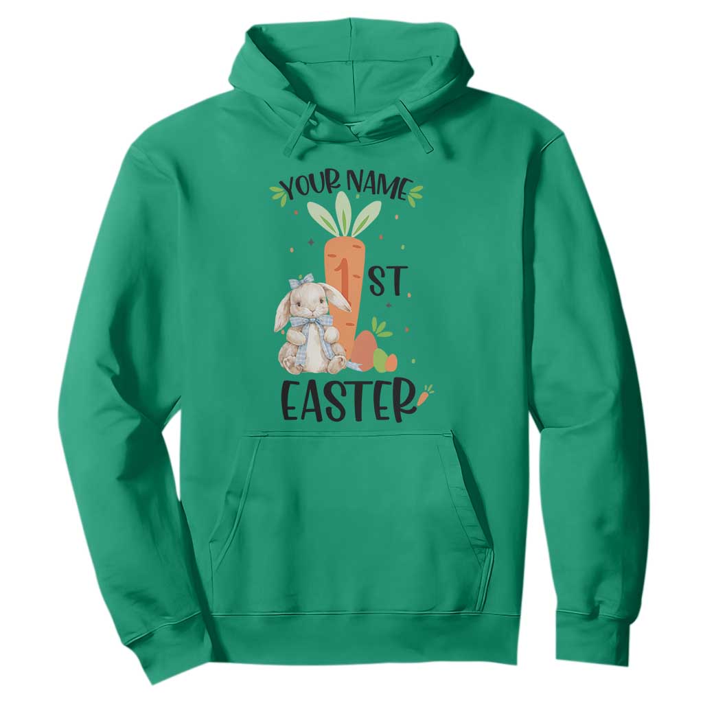 Personalized Easter Day Hoodie Custom Text 1st Easter Cute Bunny Carrot TS11 Irish Green Print Your Wear