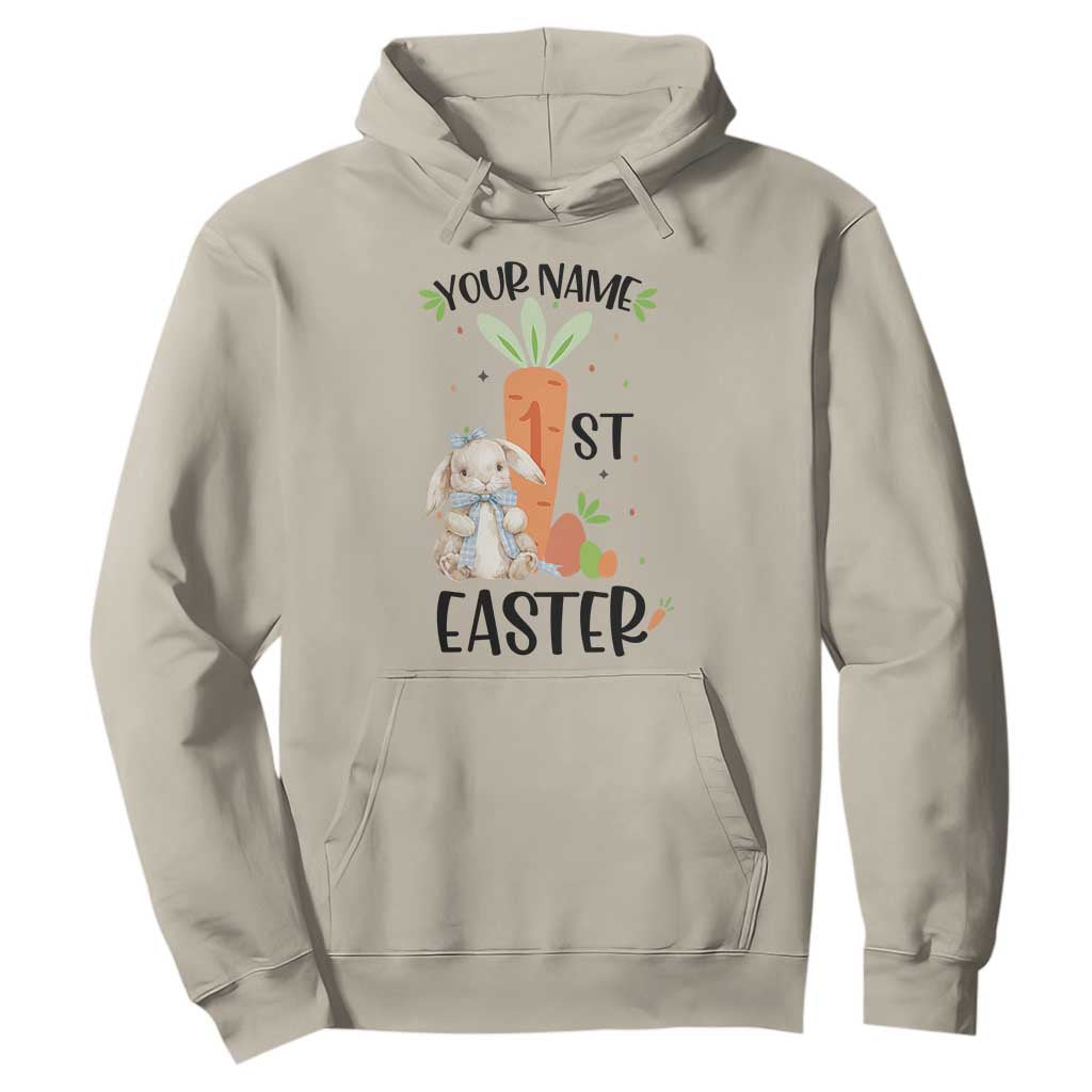 Personalized Easter Day Hoodie Custom Text 1st Easter Cute Bunny Carrot TS11 Sand Print Your Wear