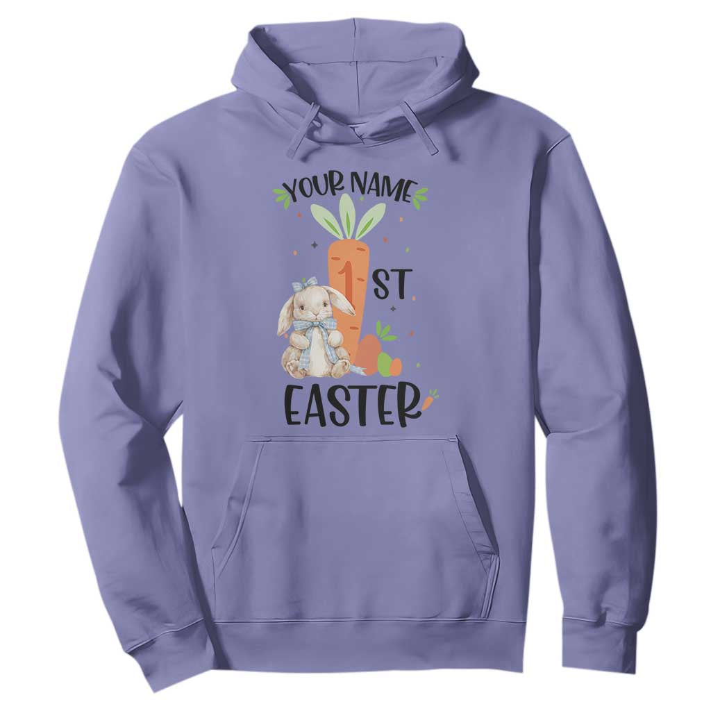 Personalized Easter Day Hoodie Custom Text 1st Easter Cute Bunny Carrot TS11 Violet Print Your Wear