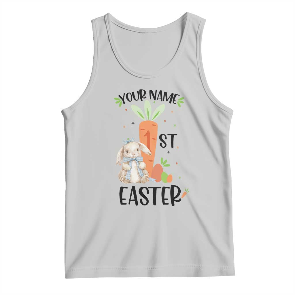 Personalized Easter Day Tank Top Custom Text 1st Easter Cute Bunny Carrot TS11 Ash Print Your Wear