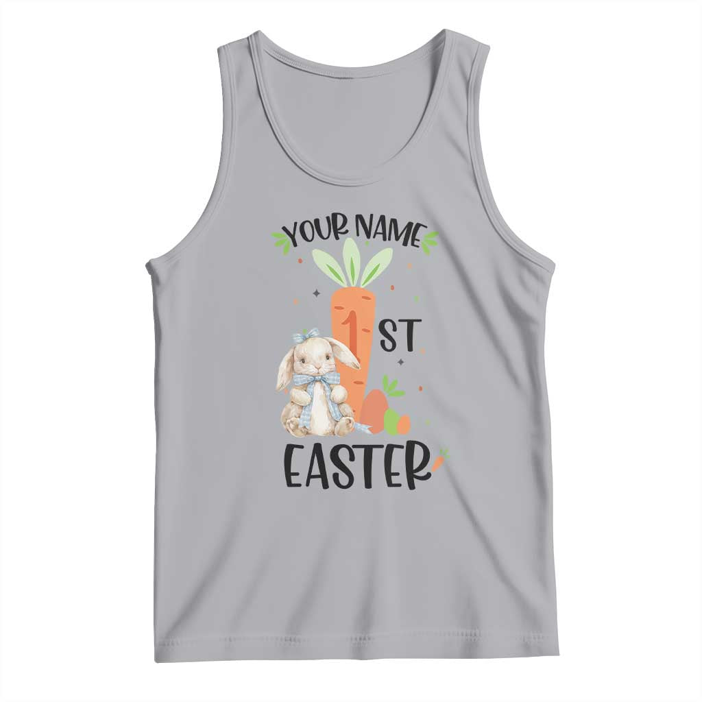 Personalized Easter Day Tank Top Custom Text 1st Easter Cute Bunny Carrot TS11 Athletic Heather Print Your Wear