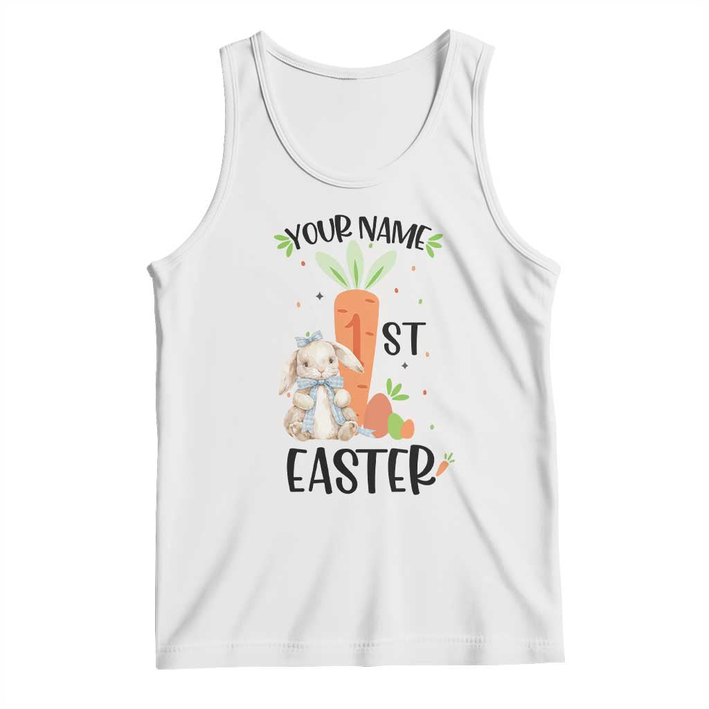 Personalized Easter Day Tank Top Custom Text 1st Easter Cute Bunny Carrot TS11 White Print Your Wear
