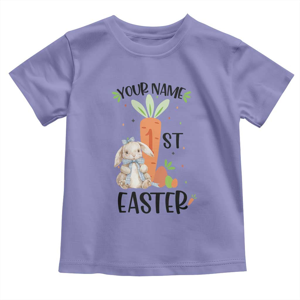 Personalized Easter Day Toddler T Shirt Custom Text 1st Easter Cute Bunny Carrot TS11 Violet Print Your Wear