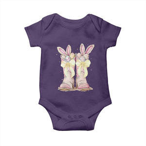 Funny Easter Day Cowgirl Egg Cowboy Boots Baby Onesie TS11 Purple Print Your Wear