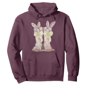 Funny Easter Day Cowgirl Egg Cowboy Boots Hoodie TS11 Maroon Print Your Wear