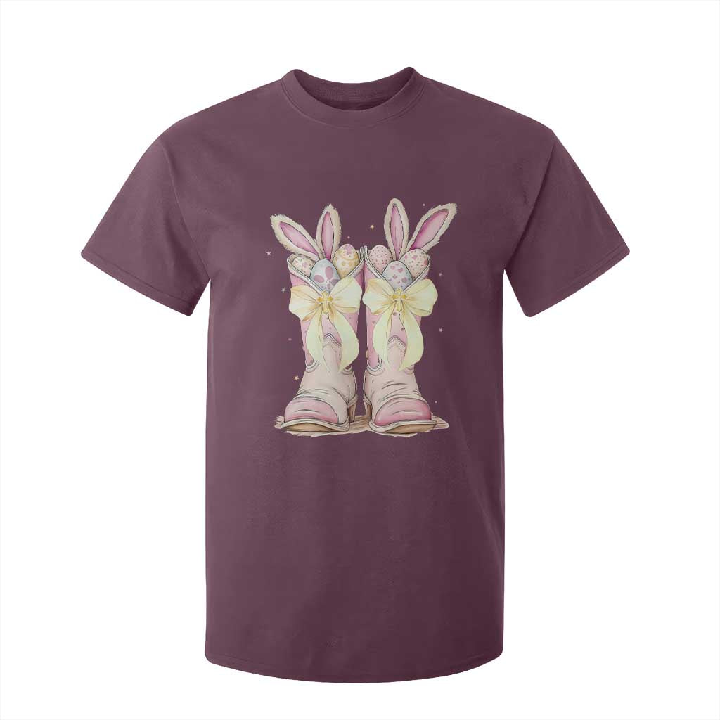Funny Easter Day Cowgirl Egg Cowboy Boots T Shirt For Kid TS11 Maroon Print Your Wear