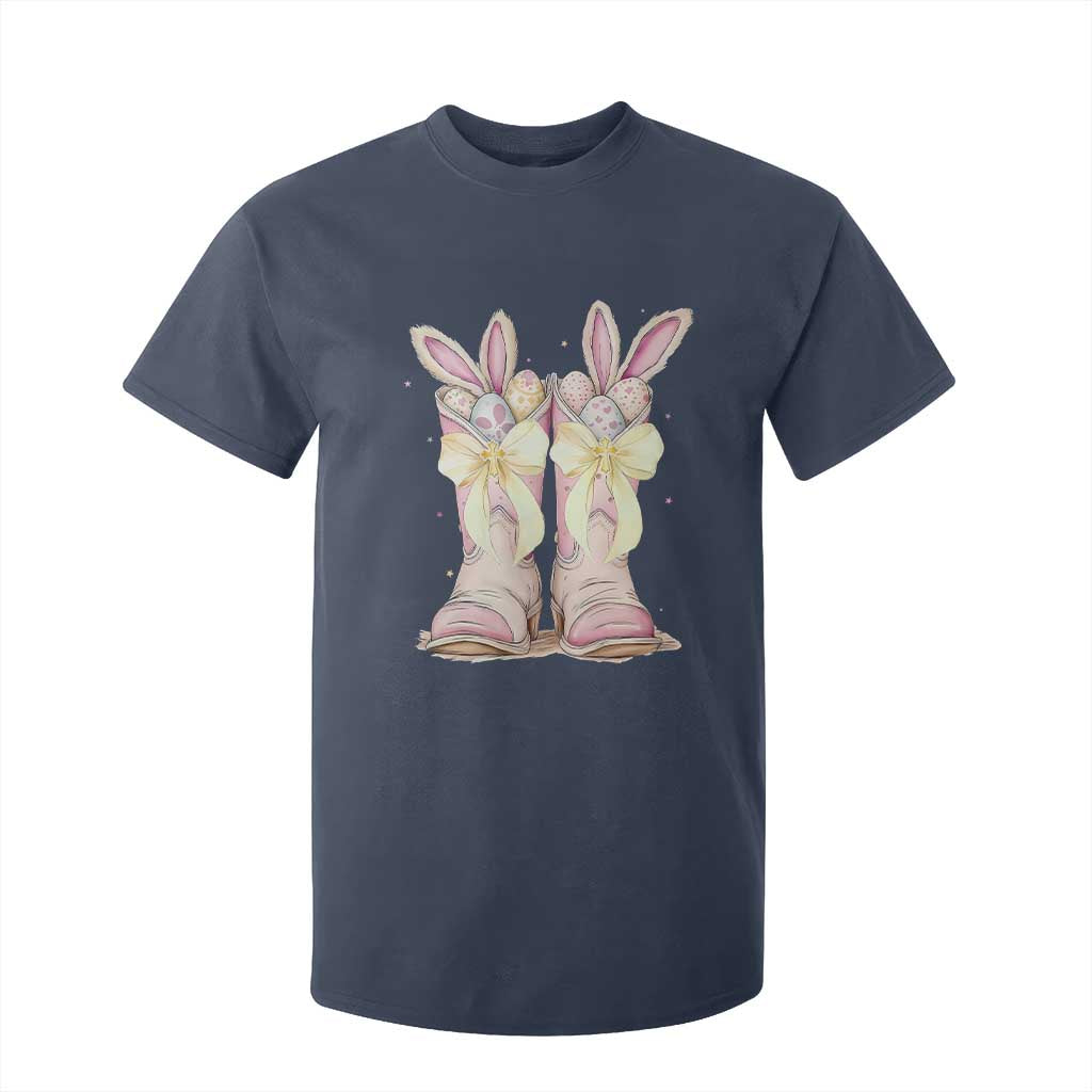 Funny Easter Day Cowgirl Egg Cowboy Boots T Shirt For Kid TS11 Navy Print Your Wear