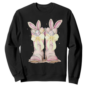 Funny Easter Day Cowgirl Egg Cowboy Boots Sweatshirt TS11 Black Print Your Wear
