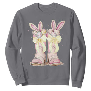 Funny Easter Day Cowgirl Egg Cowboy Boots Sweatshirt TS11 Charcoal Print Your Wear