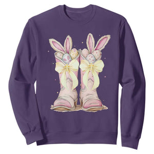 Funny Easter Day Cowgirl Egg Cowboy Boots Sweatshirt TS11 Purple Print Your Wear