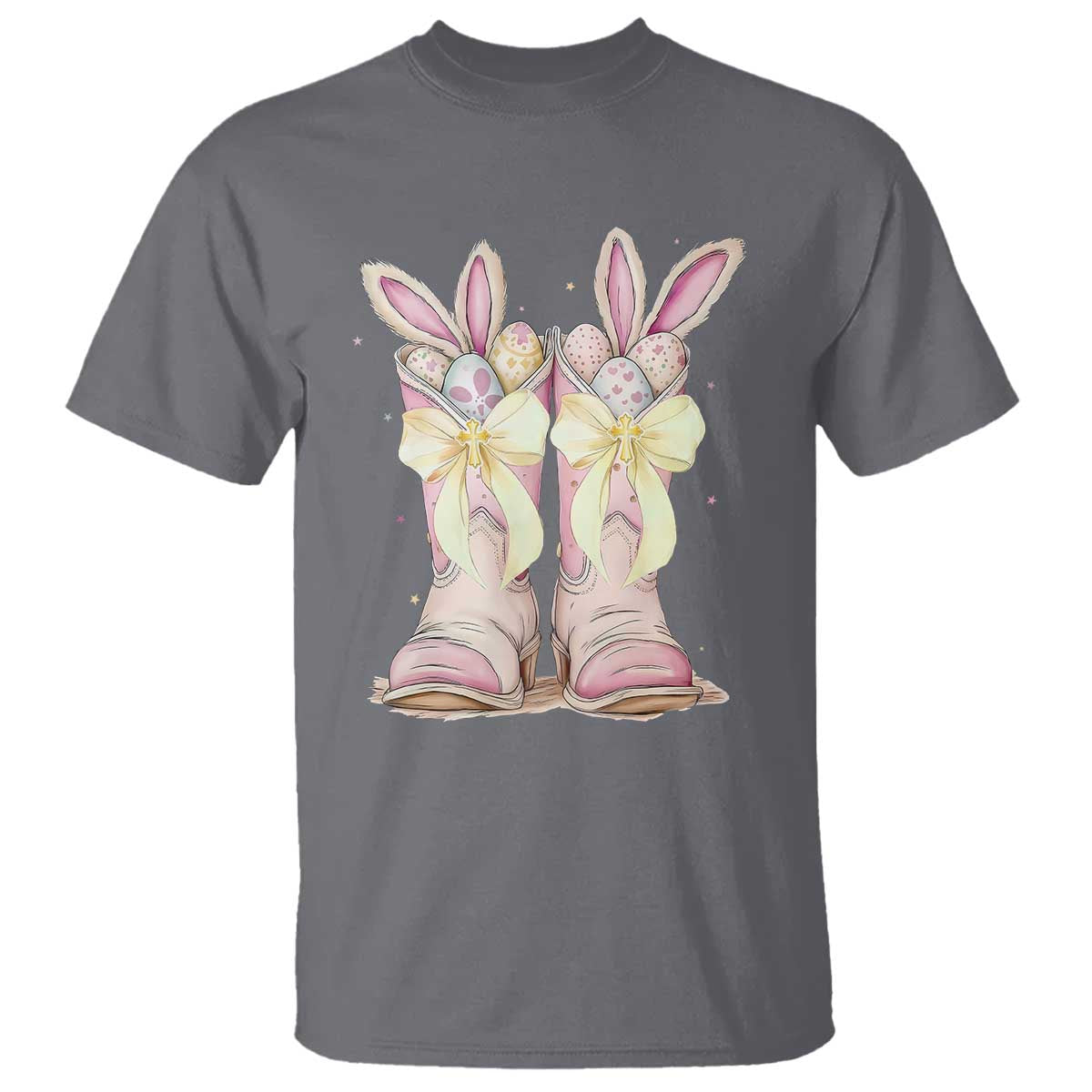 Funny Easter Day Cowgirl Egg Cowboy Boots T Shirt TS11 Charcoal Print Your Wear
