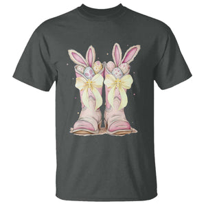 Funny Easter Day Cowgirl Egg Cowboy Boots T Shirt TS11 Dark Heather Print Your Wear