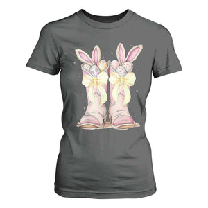 Funny Easter Day Cowgirl Egg Cowboy Boots T Shirt For Women TS11 Dark Heather Print Your Wear