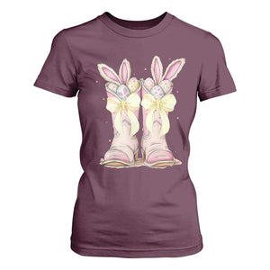 Funny Easter Day Cowgirl Egg Cowboy Boots T Shirt For Women TS11 Maroon Print Your Wear