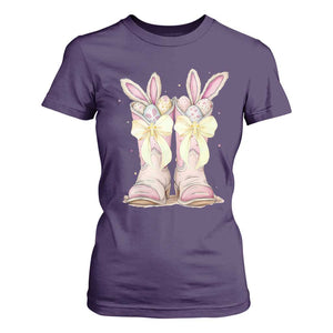 Funny Easter Day Cowgirl Egg Cowboy Boots T Shirt For Women TS11 Purple Print Your Wear