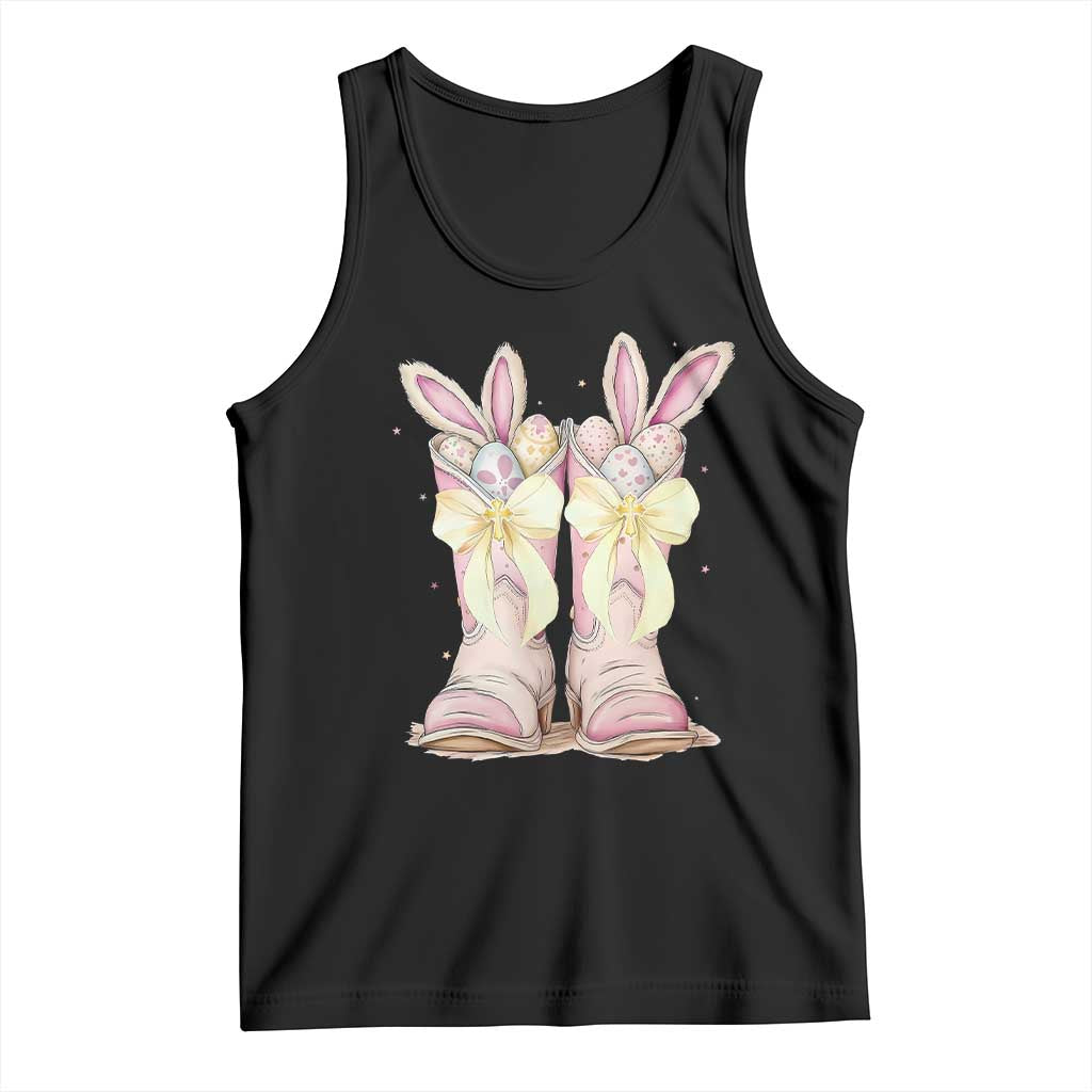 Funny Easter Day Cowgirl Egg Cowboy Boots Tank Top TS11 Black Print Your Wear