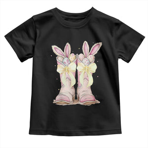 Funny Easter Day Cowgirl Egg Cowboy Boots Toddler T Shirt TS11 Black Print Your Wear