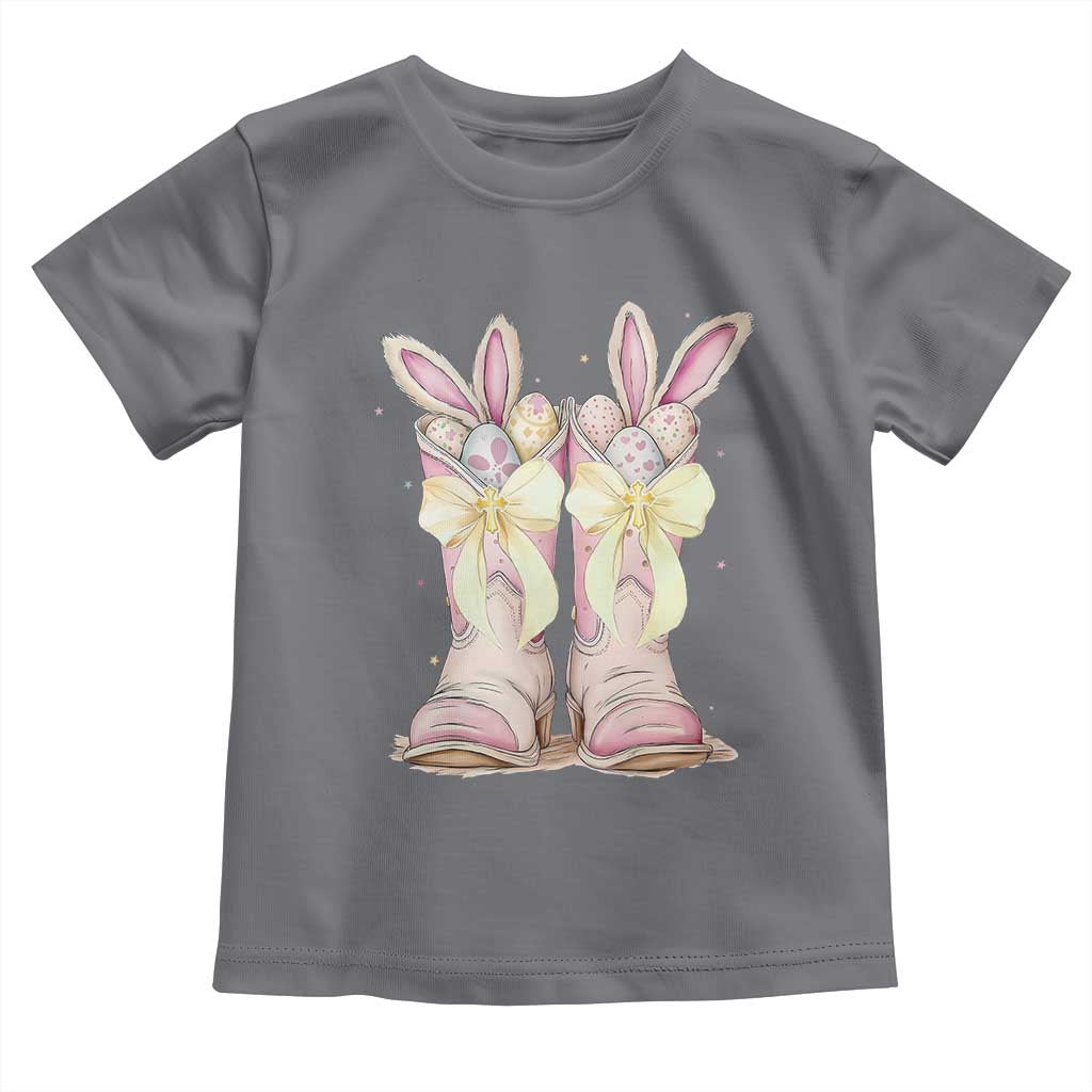 Funny Easter Day Cowgirl Egg Cowboy Boots Toddler T Shirt TS11 Charcoal Print Your Wear