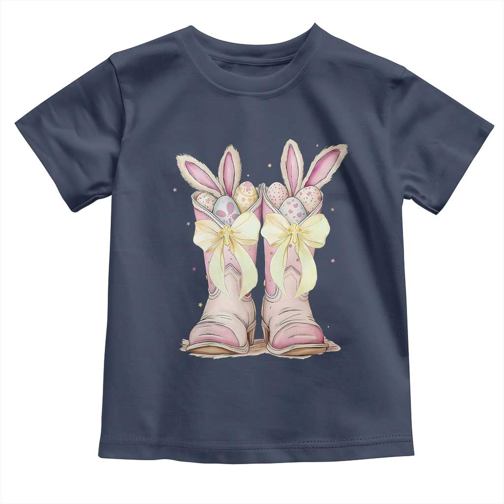 Funny Easter Day Cowgirl Egg Cowboy Boots Toddler T Shirt TS11 Navy Print Your Wear