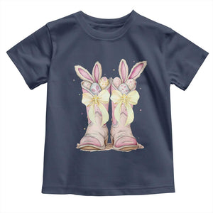 Funny Easter Day Cowgirl Egg Cowboy Boots Toddler T Shirt TS11 Navy Print Your Wear