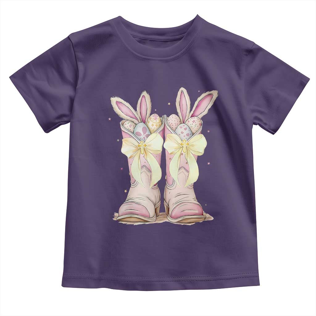 Funny Easter Day Cowgirl Egg Cowboy Boots Toddler T Shirt TS11 Purple Print Your Wear