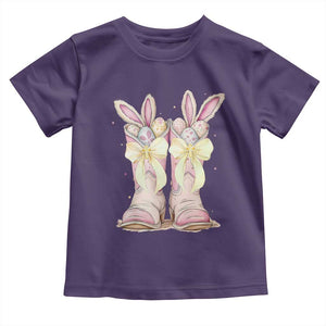 Funny Easter Day Cowgirl Egg Cowboy Boots Toddler T Shirt TS11 Purple Print Your Wear
